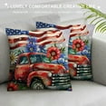 thumbnail image 3 of Chilfamy 4th of July Pillow Covers American Flag Freedom Truck Flower Fireworks Mason Jar Patriotic Pillows Blue Red White Buffalo Plaid Stripes Cushion Case for Home Sofa Couch Office, 3 of 5