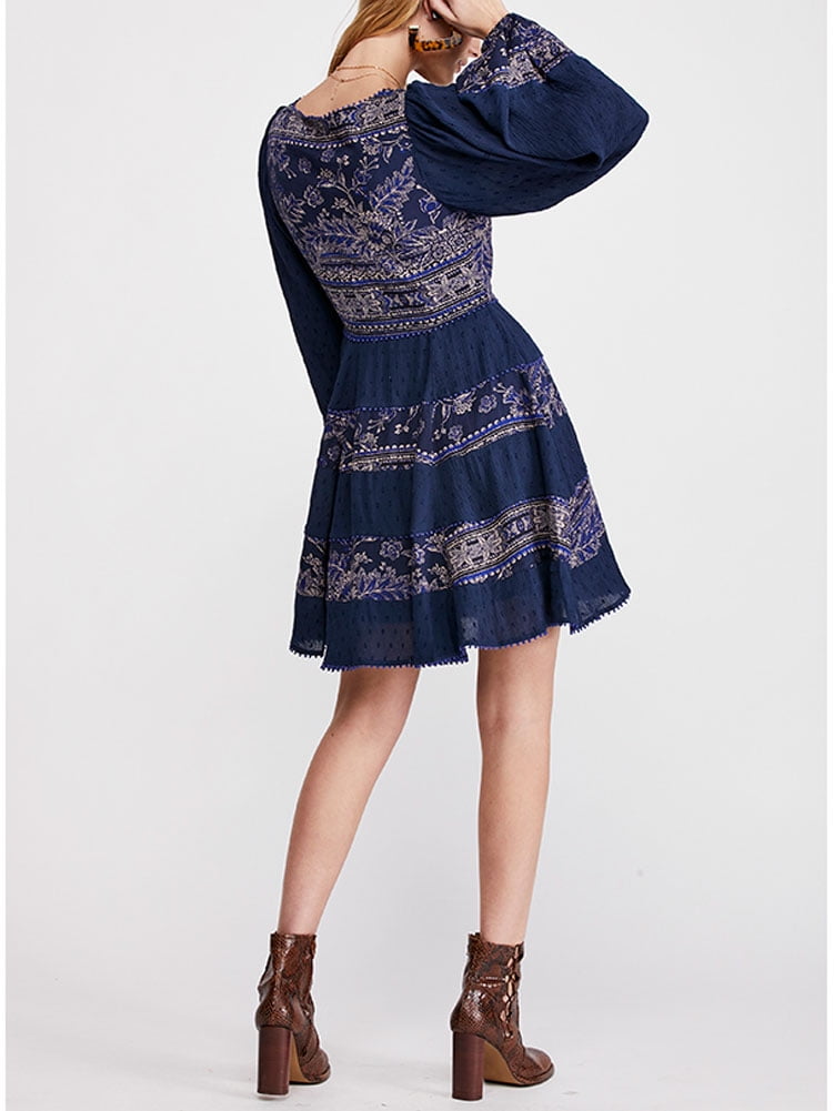Mini Dress, Blue, Medium 