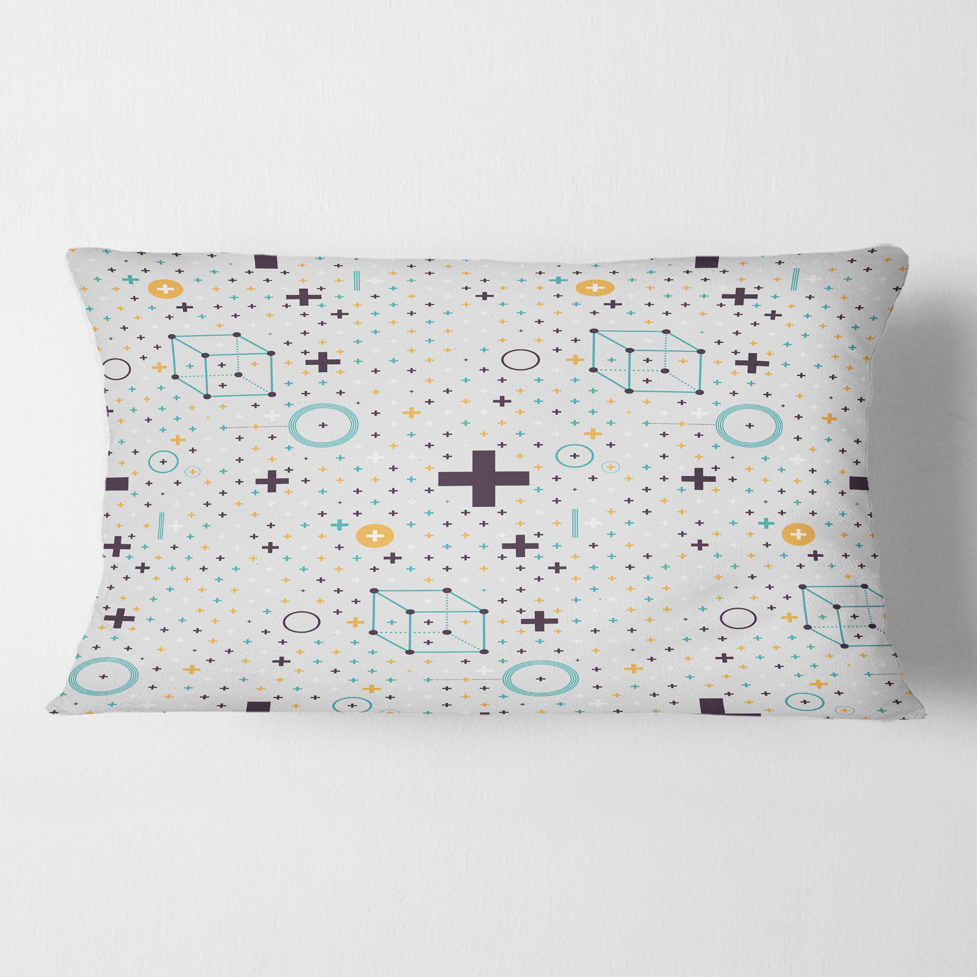Designart Minimalistic Geometric Elements' Mid-Century Modern Throw Pillow - 12x20