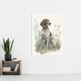 thumbnail image 2 of German Pointer Dog Sitting in Field Modern Detailed Pastel Watercolour Illustration Extra Large XL Wall Art Poster Print, 2 of 3