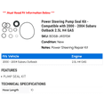 thumbnail image 2 of Power Steering Pump Seal Kit - Compatible with 2000 - 2004 Subaru Outback 2.5L H4 GAS 2001 2002 2003, 2 of 2