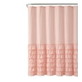 thumbnail image 2 of Kate Aurora Shabby Chic Semi Ruffled Gypsy Fabric Shower Curtain - Rose, 2 of 2