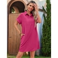 thumbnail image 4 of Zeagoo Womens Summer Shirt Dress Short Sleeve Floral Shift Dress Casual Loose Flowy Beach Sundress with Pockets, 4 of 6