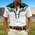 thumbnail image 2 of CONZONE Mens Buttons Down Shirts Short Sleeve Shirts for Men Trendy Western Cowboy Graphic Lapel Soft Lightweight Tops, 2 of 4