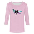 thumbnail image 4 of LiMoi Womens Tops Casual Cute 3/4 Length Sleeve Womens T Shirts Plus Size Tops for Women Summer Floral Shirts for Women Trendy Get it Fast, 4 of 5