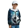 thumbnail image 3 of Chririnla Lightning Soccer Zip Up Sweatshirt for Boys and Youth - Soft Fuzzy Athletic Jacket for School and Sports Wear kids Fuzzy Sweatshirt, 3 of 7
