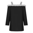 thumbnail image 5 of ZyeKqe Christmas Tops for Women Long Sleeve off the Shoulder Shirts Solid Color Loose Casual Fashion Tunic Blouse, 5 of 6