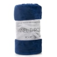 thumbnail image 5 of Soft Cozy Plush 60”L x 50”W Lightweight Reversible Microfiber Sherpa Throw Blanket for Adults, Kids, Pets, Beds, Couches and Loveseats in Navy Blue, 5 of 8