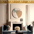 thumbnail image 5 of Trimz Elegance Faux Carved Floral Scroll Leaf Medallion Wallpaper Border - Classic French Architectural Design - Gold, Brown - 15' L x 6.85" W, 5 of 6