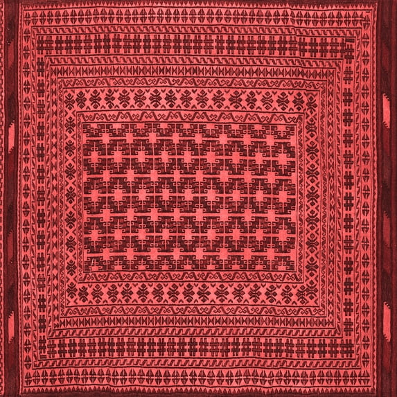 Ahgly Company Indoor Square Southwestern Red Country Area Rugs, 5' Square