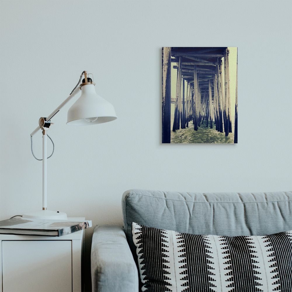 Stupell Industries Wind Waves under Distressed Pier Antique Scene Designed by Ashley Calhoun