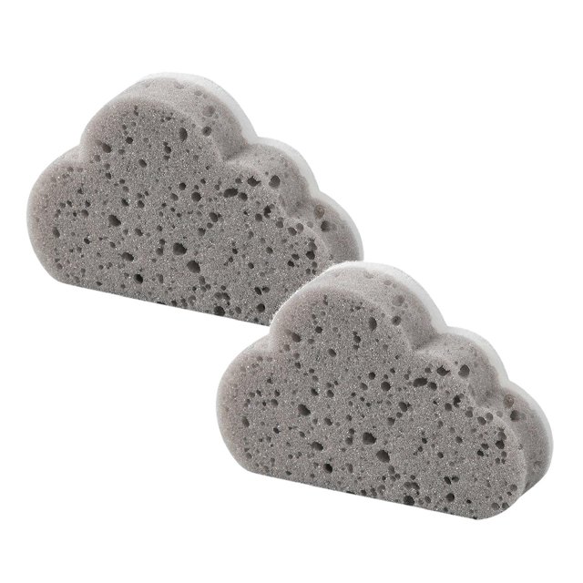 Oleegame 2PC Cleaning Brush Cloud Sponge Strong Decontamination Dishcloth Brush Pot Gray