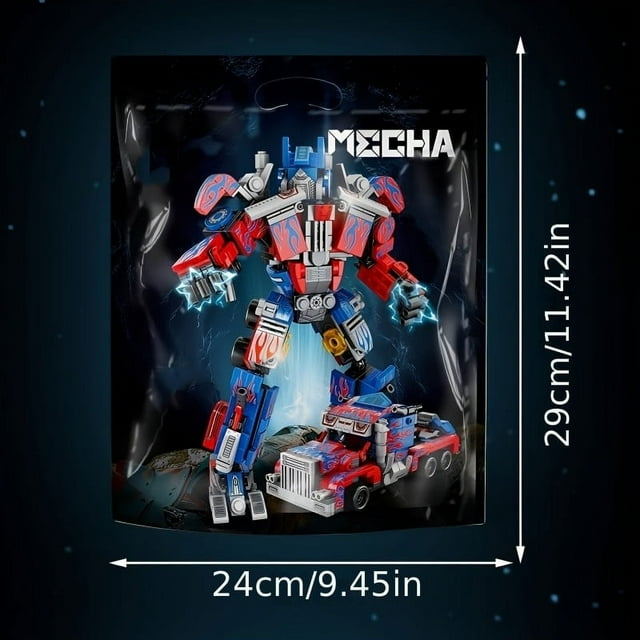 2in 1 Mecha Robot Car Building Blocks Toys, Moving Joints, Pushing Moving Wheels, Children Bricks Toy Boy Gift