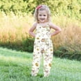 thumbnail image 5 of ITSAME Toddler Girls Jumpsuit, Lightweight Backless Easter Bunny Print Festival Casual Fashion Romper Beige 1T, 5 of 7