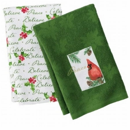UPC 757901714320 product image for St Nicholas Square Christmas Cardinal Kitchen Towel Set Peace Believe | upcitemdb.com