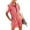 Pink, variant on utcoco Women's Vintage Short Sleeve Denim Rompers Relaxed Fit Zip Up Jumpsuits