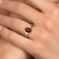 thumbnail image 4 of Gem Stone King 925 Silver and 10K Yellow Gold Red Garnet and White Zirconia Engagement Ring for Women | 2.63 Cttw | Oval 9X7MM | Gemstone January Birthstone | Size 8, 4 of 6