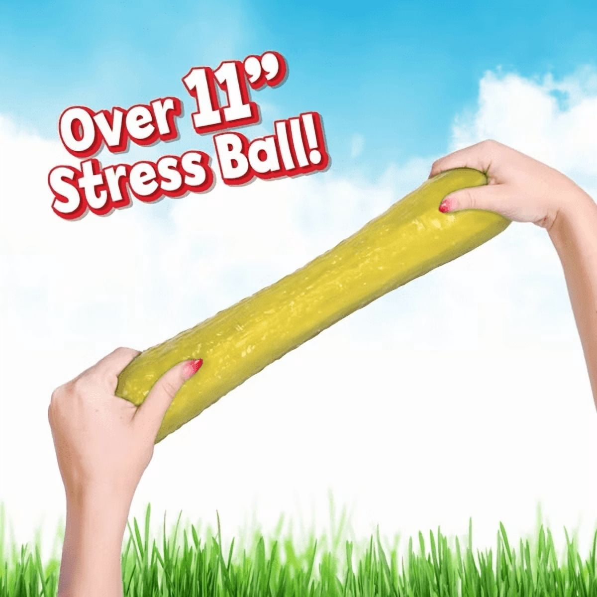 11" Pickle Squishy Toys, Fruit Squeeze Party Favors, Fun Gag Gift & Desk Accessory