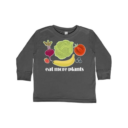 

Inktastic Vegan Eat More Plants Vegetarian Gift Toddler Boy or Toddler Girl Long Sleeve T-Shirt