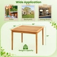 thumbnail image 3 of 4-Person Outdoor Acacia Wood Dining Table, 40” Square Bistro Table with 1.96” Umbrella Hole, Outdoor Patio Table for Porch, Deck, Garden and Backyard, Natural, 3 of 9