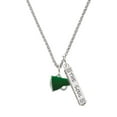 thumbnail image 1 of Delight Jewelry Silvertone Small Green Megaphone Silvertone Hope Anchors the Soul Bar Charm Necklace, 23", 1 of 4