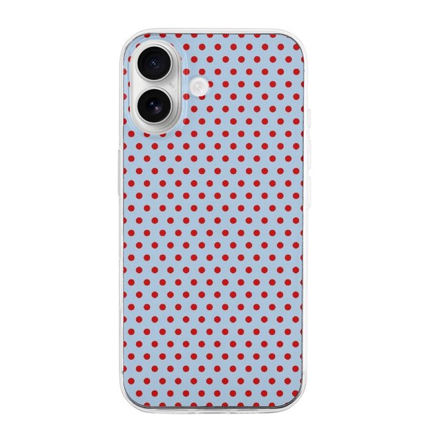 Funda de TPU con lunares para iPhone 16: ultrafina, a prueba de golpes, antiamarilleo, resistente a arañazos, compatible con carga inalámbrica, agarre mejorado, estilo transparente.