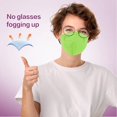 thumbnail image 4 of Mascarilla facial Miuphro KN95, respirador desechable, paquete de 50 unidades, color verde, 4 of 7