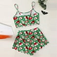 thumbnail image 3 of YuYuBao Womens Pajamas Sets Cartoon Christmas Tree Print Lace Trim Cami Tops + Shorts Pajamas Set Nightwear, 3 of 4