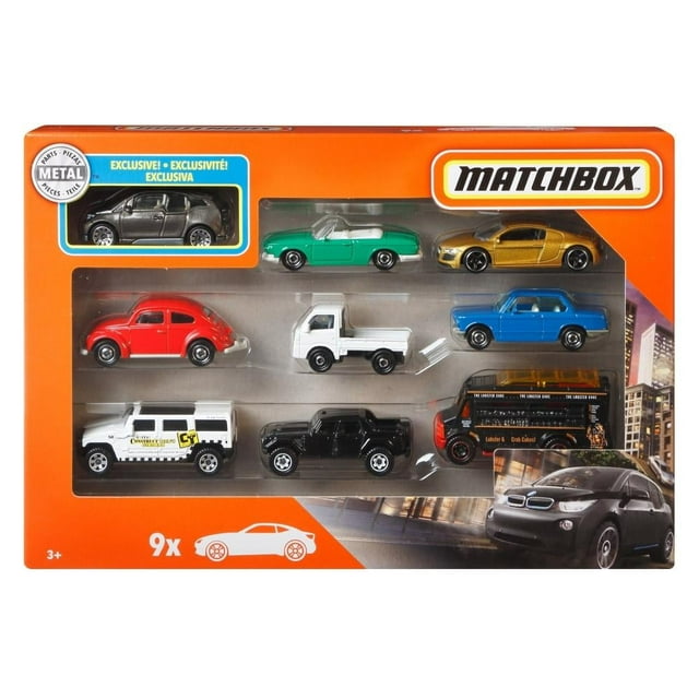 Vehículo de Juguete Matchbox Diecast Auto Básico paquete de 9