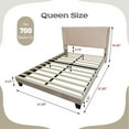 thumbnail image 2 of NNV Queen Size Platform Bed Frame with Velvet Upholstered Wingback Headboard，Beige, 2 of 6