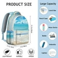 thumbnail image 2 of Rainbow Gradient School Backpack Abstract Watercolor Boho Starry Night Ocean Beach Scenery Design for Students, 2 of 6