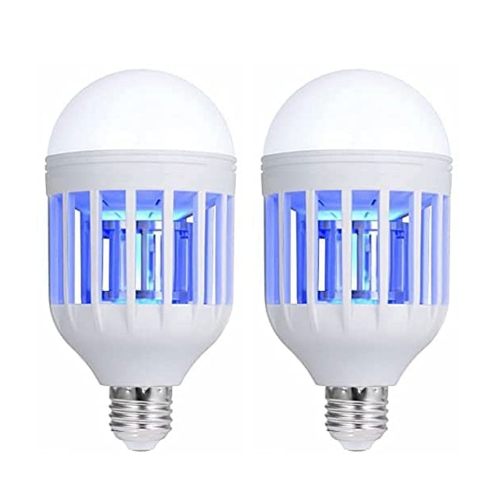 JINGPENG 2 Pack Bug Zapper Light Bulb 2 in 1 Mosquito Killer Lamp Bug