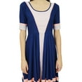 thumbnail image 5 of Bimba Women Long Blue Flaired Kurti Dress Short Sleeve Casual Kurta Clothing, 5 of 7