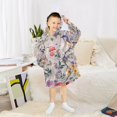 thumbnail image 6 of FORMRS Wearable Blanket Hoodie with Sleeves for Kids Cozy Flannel Sweatshirt, Purple Floral Pattern, 6 of 7