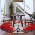 thumbnail image 3 of Large Round Rug 8Ft Washable Non-Slip, Valentine's Day Circle Area Rugs for Living Room Bedroom, Romantic Couples Red Flowers Street Rainy Indoor Floor Mats Carpet Runner for Home Decor, 3 of 8