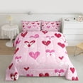thumbnail image 2 of Castle Fairy Kawaii Love Heart Full Size Comforter Sets,Cute Polka Dots Bedding Sets, 2 of 8