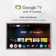 onn 55 The Fresco Art Gallery 4K UHD Google TV with Gemini, Walnut Frame and Mounting Kit