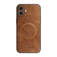 thumbnail image 2 of ELEHOLD PU Leather Case For iPhone 16 Plus Slim Magnetic Shockproof Cover, [MagSafe Compatible], [Lens&Screen Protection], Drop protection Case - Brown, 2 of 11