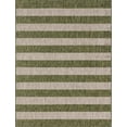 thumbnail image 3 of Unique Loom Outdoor Striped Collection Area Rug - Distressed Stripe (9' x 12' 2" Rectangle Green/Gray), 3 of 7