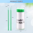 thumbnail image 2 of 400 Pcs Disposable Micro Applicator Brushes Microfiber Wands Latisse Application Brushes Dental Brush for Eyelash Extension, Oral and Dental (Green), 2 of 5