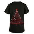 thumbnail image 3 of Oplxuo Christmas Scrubs Tops for Women Plus Size Stretchy Short Sleeve V Neck Xmas Tree Snowflake Print Nurse Scrub Medical Uniform, 3 of 4
