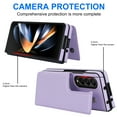 thumbnail image 5 of for Samsung Galaxy Z Fold 4 Wallet Case, Luxury PU Leather Case with Card Slots Double Magnetic Buttons Flip Folio Stand Case Cover Shockproof Anti-Scratch Case for Samsung Galaxy Z Fold 4, Purple, 5 of 9
