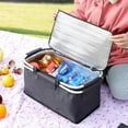 thumbnail image 3 of JeashCHAT Collapsible Insulated Cooler Bag with Aluminium Frame and Heavy Duty Handle | Suitable for Picnic, Camping, Beach, BBQ and Sporting Events Gray, 3 of 3