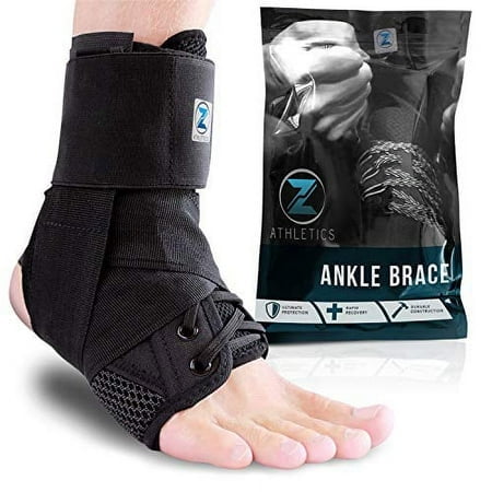 Zenith Ankle Brace Lace Up Adjustable Support - for Running Basketball Injury Recovery Sprain! Ankle Wrap for Men Women and Children