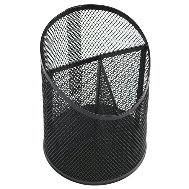 Miangastore Black Creative Pencil Cups Beveled Pen Container Metal Holder Desktop Storage Decoration 1 Set Desk Organizer