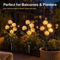 thumbnail image 4 of Rirool Solar Pink Hydrangea Flower Stake Lights, 3-Head Warm White LED Outdoor Waterproof Garden Pathway Lights for Yard Lawn Patio, Romantic Dusk-to-Dawn Landscape Decor, 2 Pack, 4 of 8