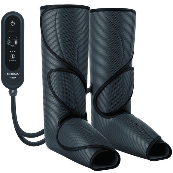 FIT KING Leg Massager for Circulation, Leg and Foot Compression Massager with 3 Intensities 2 Modes 2 Extensions FSA/HSA Eligible