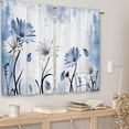 thumbnail image 6 of Rustic Blue Daisy Floral Kitchen Curtains Farmhouse Flower Small Short Cafe Window Curtains Butterfly Country Rod Pocket Bathroom Window Drapes Treatment Tier Curtains 2 Panels (27.5x39 Inch), 6 of 6