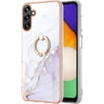 thumbnail image 2 of Marble Pattern for Samsung Galaxy A34 5G Case with Ring Holder Kickstand, Ultra Slim PC Material Shockproof Protective Girls Women Case Cover for Samsung Galaxy A34 5G DLS Pearl White, 2 of 9