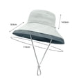 thumbnail image 6 of Women Fisherman Hat Contrast Color Round Lightweight Fasten String Anti-UV Lady Cap Headwear, 6 of 8